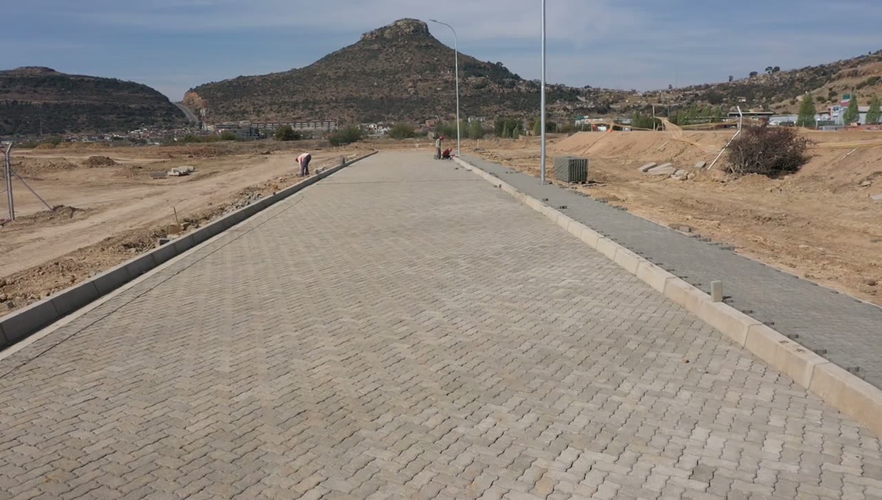 A low pass along the newly paved road